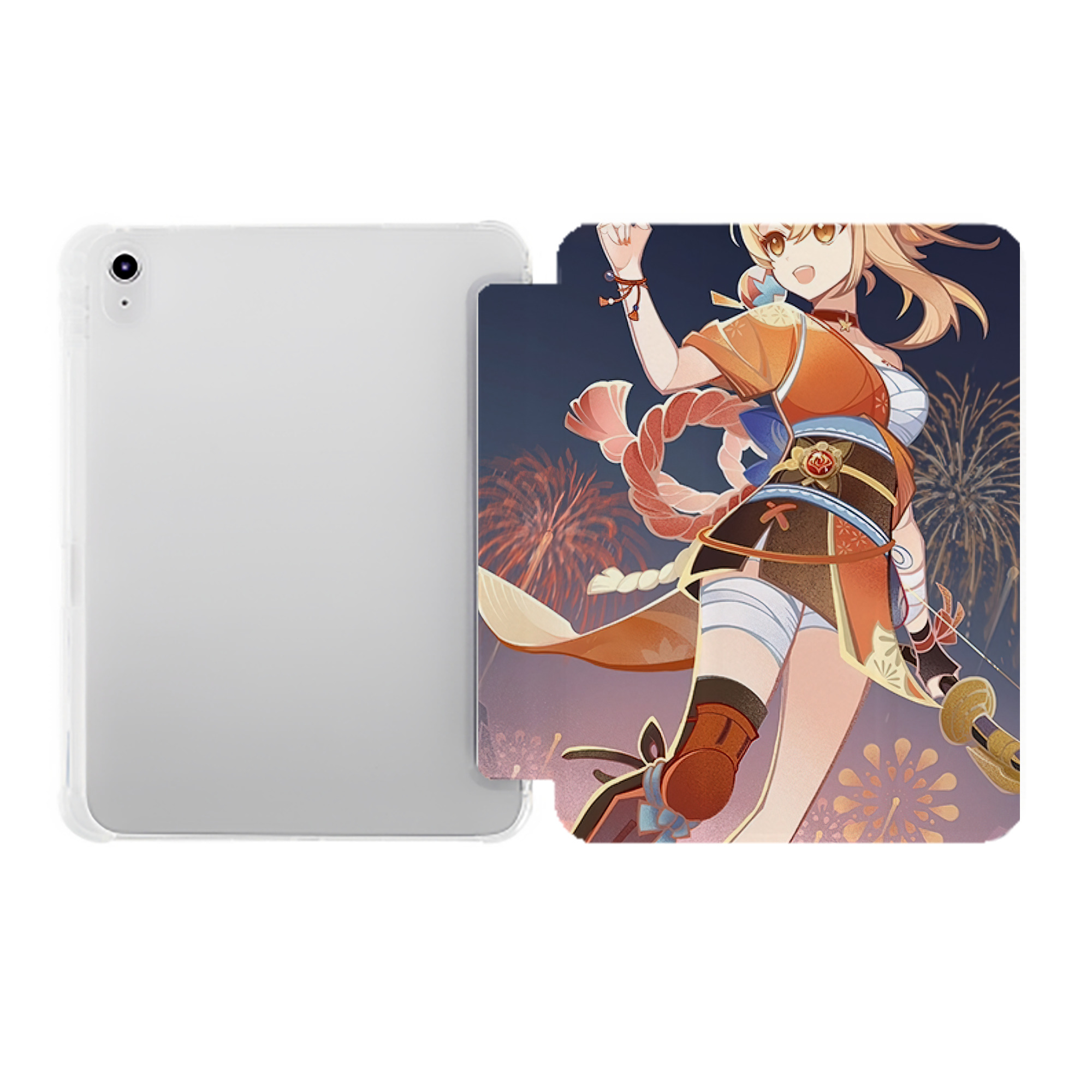 げんし神 genshin IPad ケース ペン収納付き 三つ折りスタンド PUレザー×シリコン 対応機種9.5/10.5/10.9インチ
